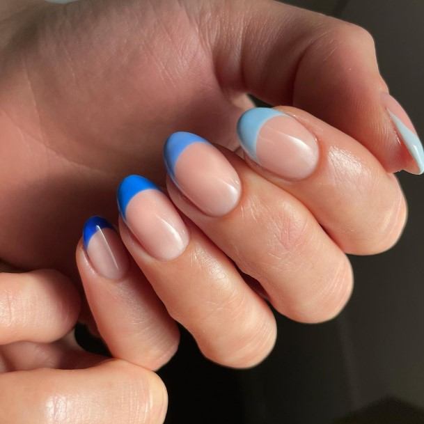 Blue French Tip Womens Nail Ideas