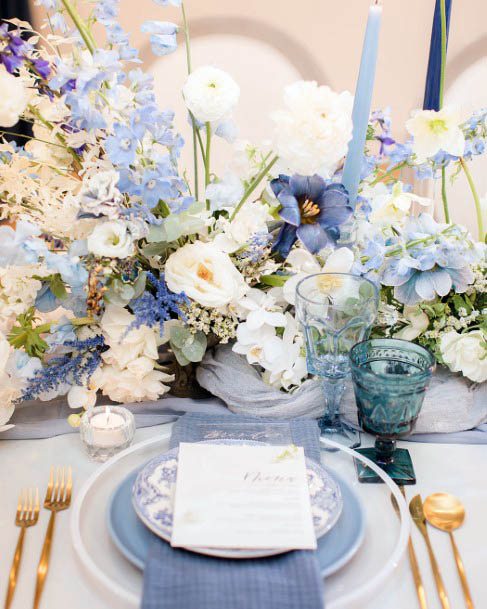 Blue Gray Wedding Flowers