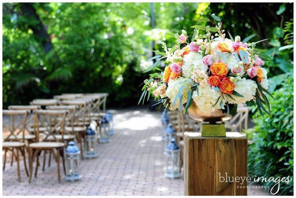 Blue Lantern At Aisle Wedding Ceremony Decorations