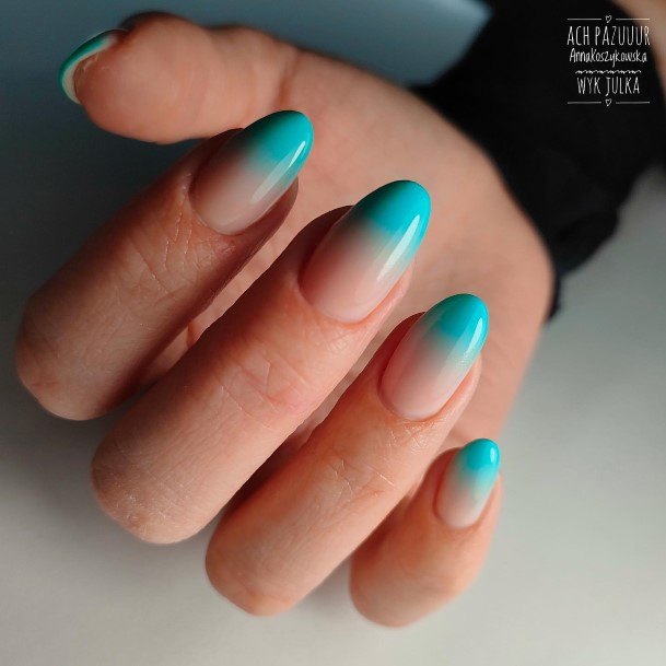 Blue Ombre Nail Design Inspiration For Women