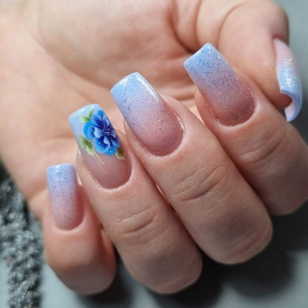 Blue Ombre Nail Feminine Designs