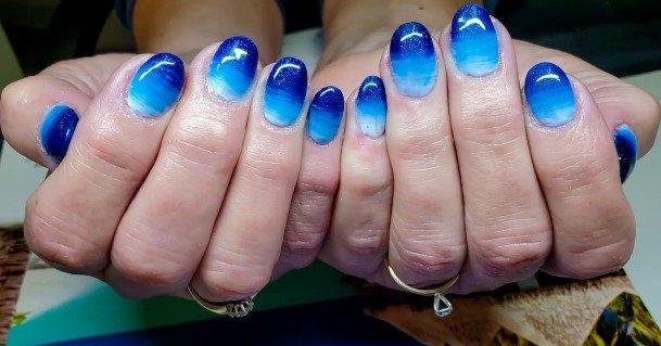 Blue Ombre Nails Feminine Ideas