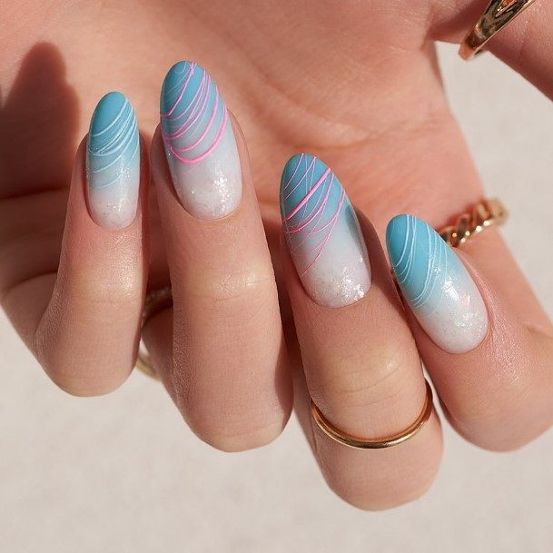 Blue Ombre Womens Nail Ideas