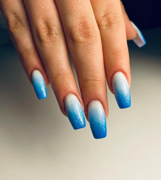 Blue Ombre Womens Nails