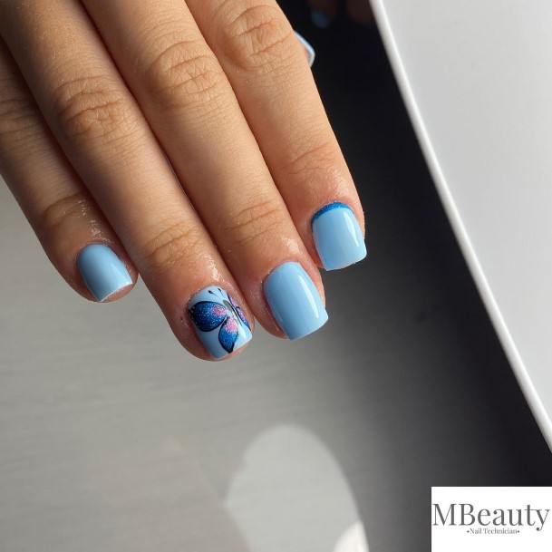 Blue Short Girls Nail Ideas