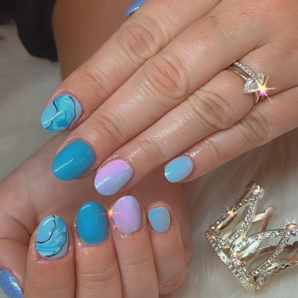 Blue Short Womens Nail Designs