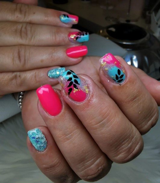 Blue Summer Female Nail Designs