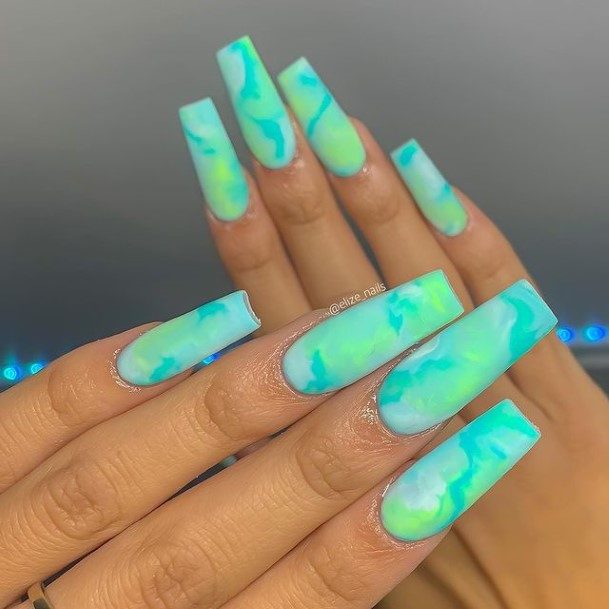 Blue Summer Girls Nail Ideas