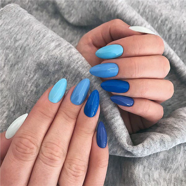 Blue Toned Nails