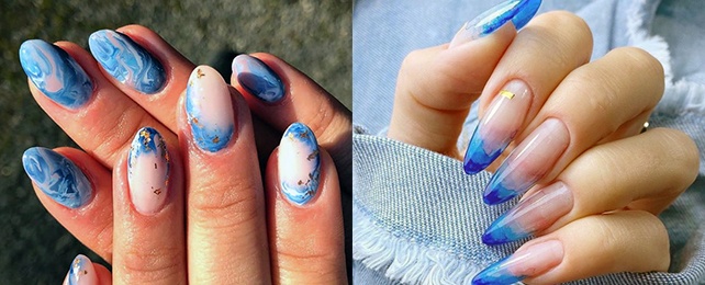Top 80 Best Blue Water Nail Ideas For Women – H2O Manicure Designs