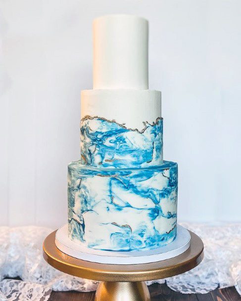 Blue Waves Beach Wedding Cake Women