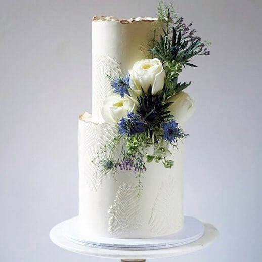 Blue Wedding Cake Flowers