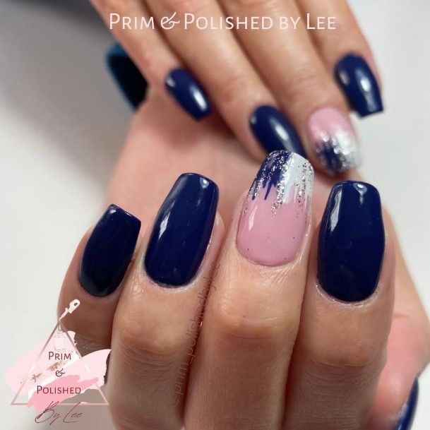 Blue Winter Nail For Ladies