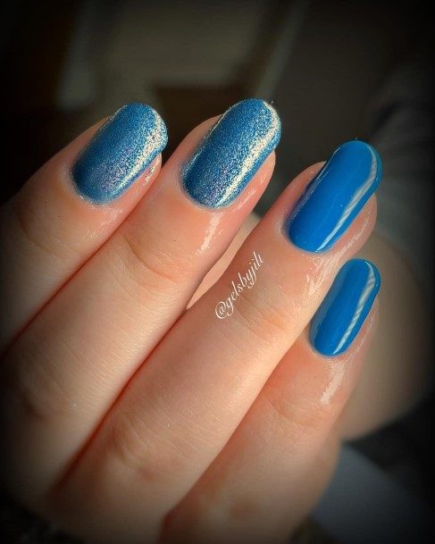 Blue Winter Womens Feminine Blue Winter Nails