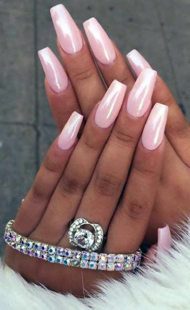 Blush Pink Ombre Nails For Women