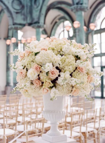 Blush Roses Flowers Bountiful Vase At Wedding