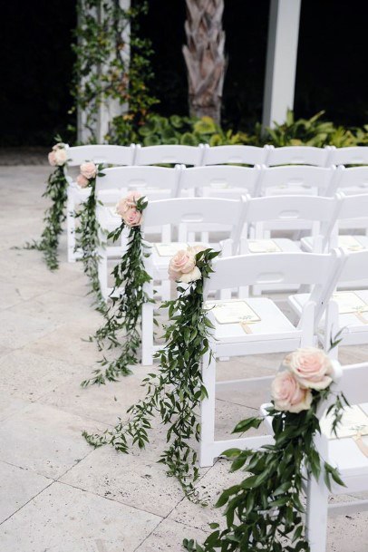 Blush Roses Wedding Chair Decorations