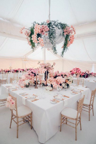 Blush Wedding Flowers Table Art