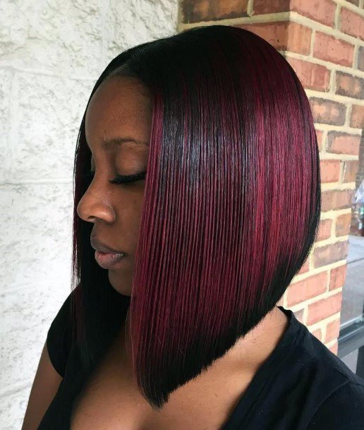 Bob Hairstyles For Black Women Hot Red Sleek