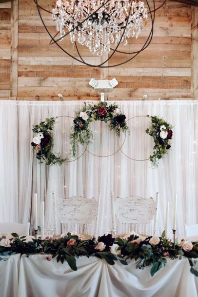 Bohemian Circle Bouquet Elegant White Greenery Wedding Barn Inspiration Ideas