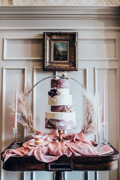 Bohemian Two Toned Cake Wedding Decor