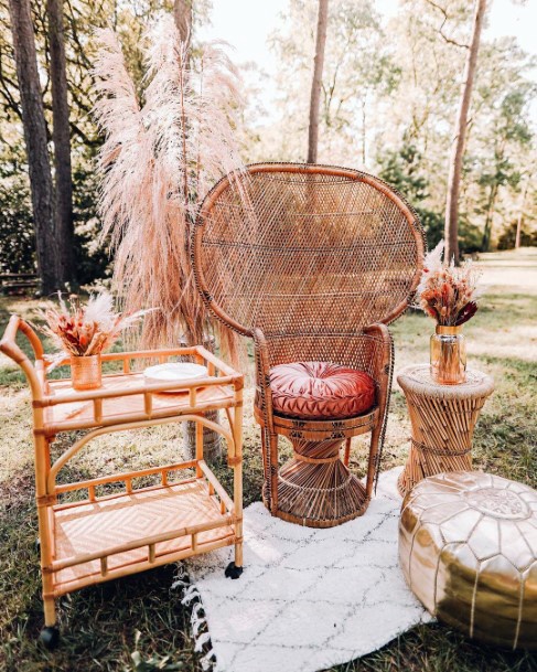 Boho Cross Weaved Furniture Wedding Decor