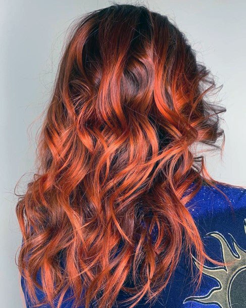 Bold And Bright Shiny Dark Rooted Red Ombre Womens Hairstyle