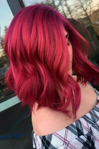 Bold And Hottest Bright Red Curly Textured Womens Hairstyle