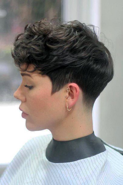 Bold Edgy Tapered Haircuts For Ladies With Thick Wavy Hair
