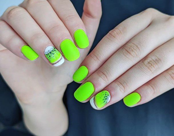 Bold Green Kiwi Nails Women