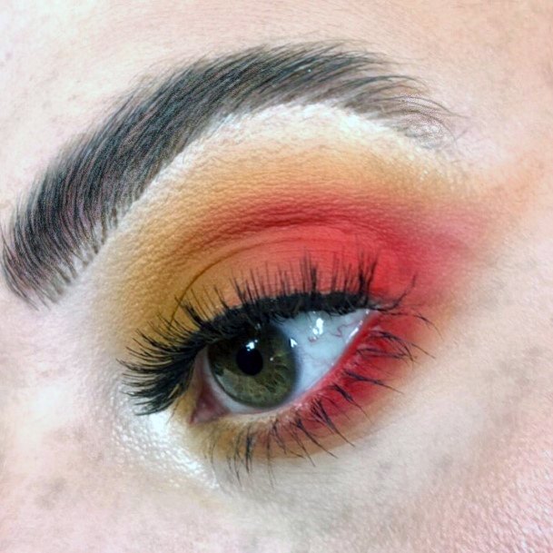 Bold Sunset Red And Brown Eyeshadow Women