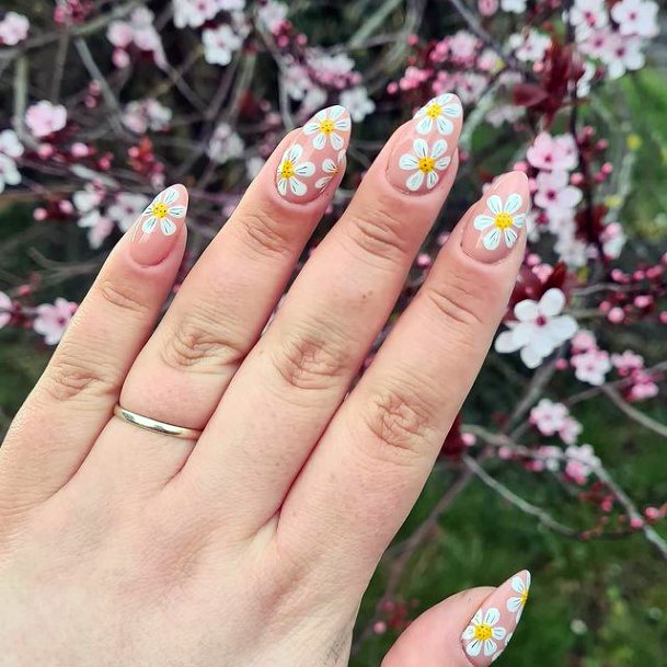 Bold Yellow Flowers April Nails Women