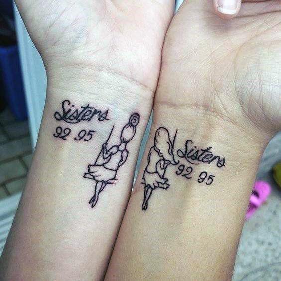 Bonded Sisters Tattoo Womens Wrists