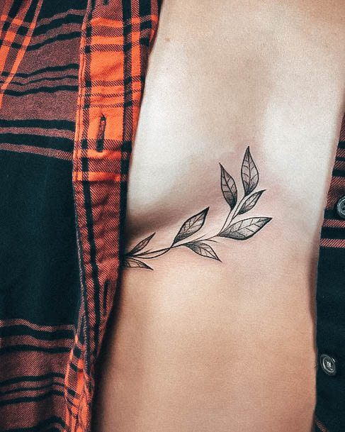 Boob Girls Tattoo Ideas Leaf Branch