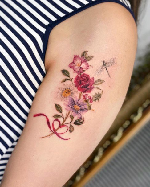 Bouquet Female Tattoo Designs