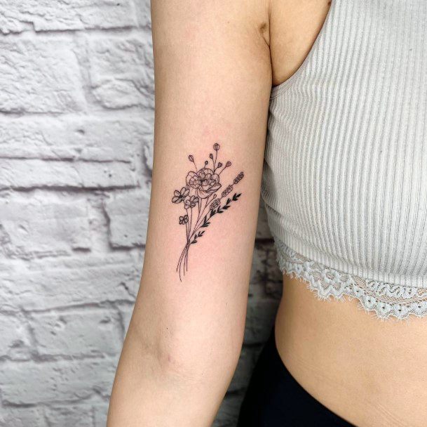 Bouquet Girls Tattoo Ideas