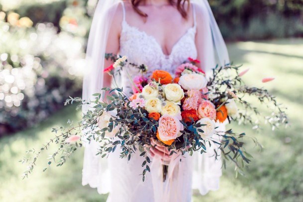 Bouquet Of Yellow And Pink Flowers Wedding