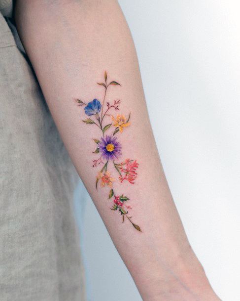 Bouquet Womens Tattoo Ideas