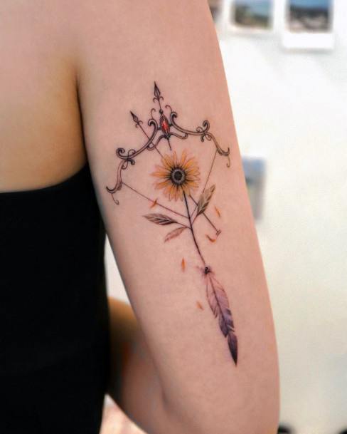 Bow And Arrow Tattoo Design Inspiration For Women