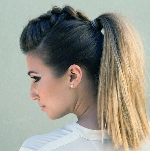 Braided Mohawk And Pony Hairstyle Women