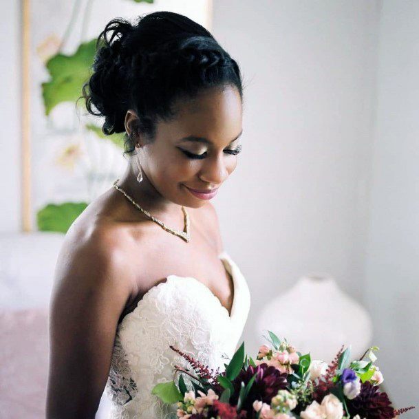 Braided Casual Bun Wedding Hairstyles For Black Women