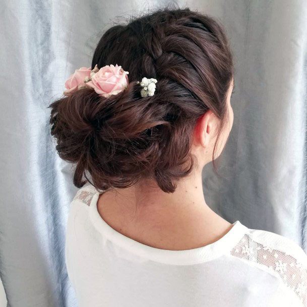 Braided Crown Chignon Hairstyle Women