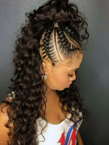 Braided Hairstyles For Black Women Party Ready Cornrows To Curly Ponytail