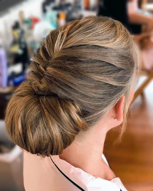 Braided Tucked In Chignon Hairstyle Women