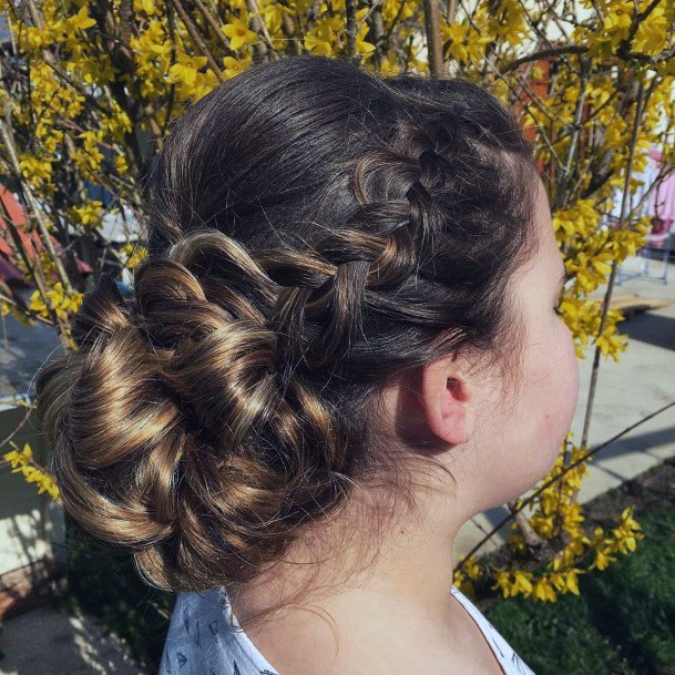 Braids And Knots Chignon Women Hairstyle