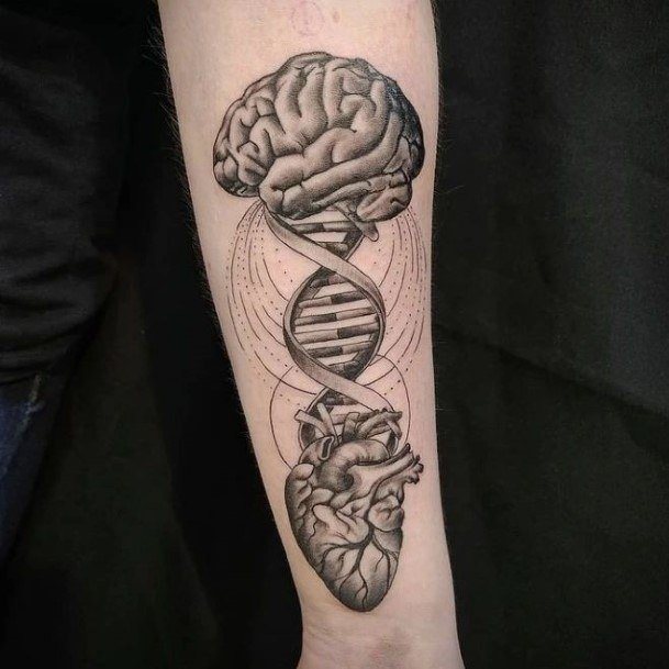 Brain Heart Forearm Womens Didna Dna Tattoo