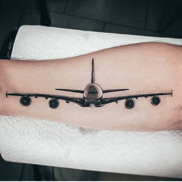 Breathtaking Airplane Tattoo On Girl