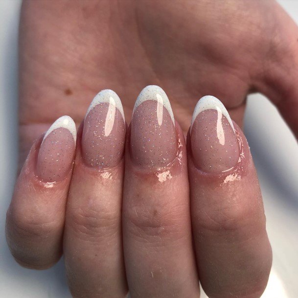 Breathtaking Almond French Nail On Girl