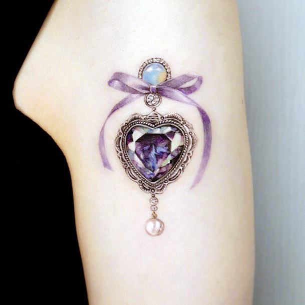 Breathtaking Amethyst Tattoo On Girl