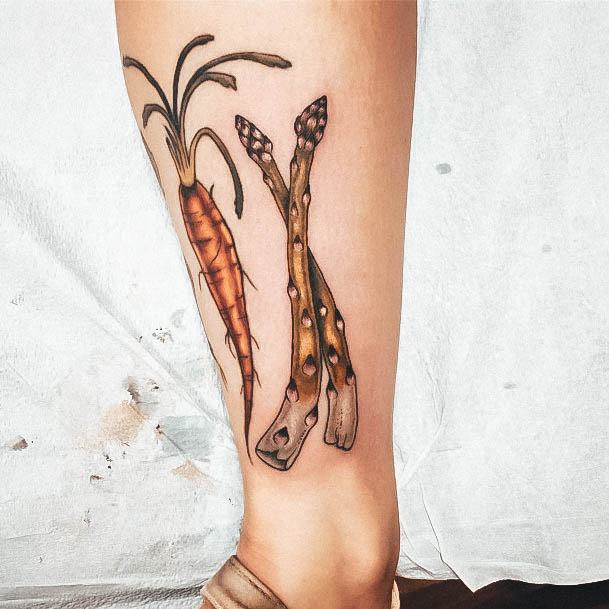 Breathtaking Asparagus Tattoo On Girl